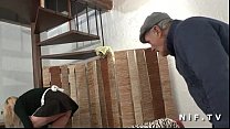 hd french maid fucked hard in threeway with papy voyeur video
