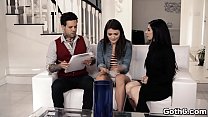hd get ready for an epic threesome fuck fest with hot babe adria rae and joanna angel as they shared with a huge cock video