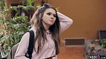 hd teen tourist athena faris in an airbnb in germany with a much older guy video