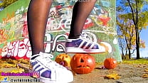 hd feet girl with nylons crushing nylon adidas superstar clear transparent girl crush foot feet sweaty video